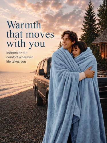 Image of Utopia Bedding Soft Fleece Bed Blanket Throw Size Stone Blue (50x60 Inch)