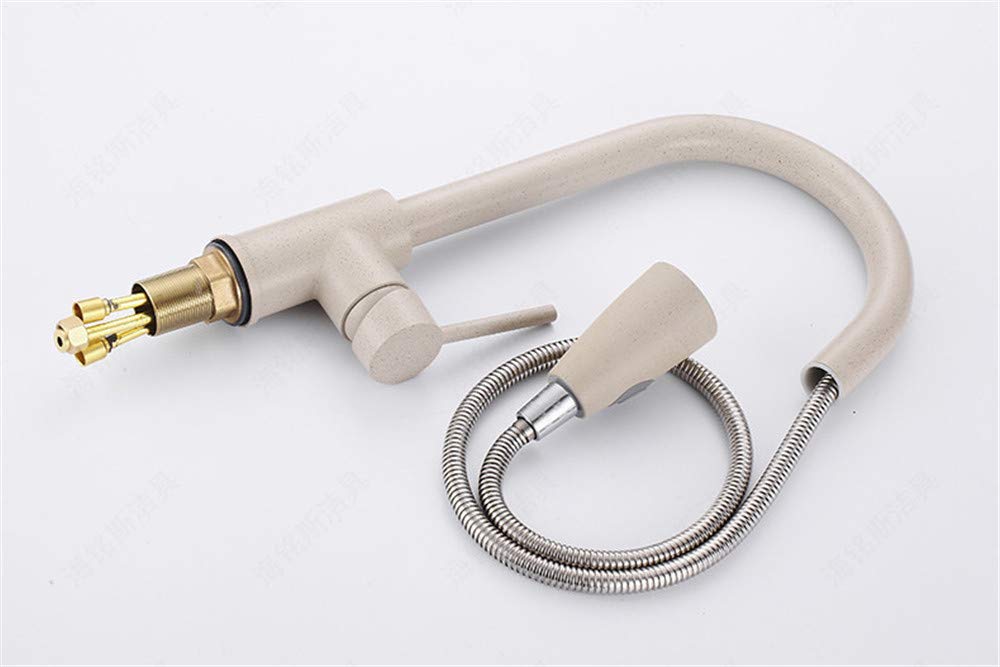 Retro Grifo De La Cocina Grifo Del Fregadero De La Cocina Caliente Y El Agua Fría Del Mezclador 360 Se Soporta Rotativa Avena Grifo Con La Cabeza De Ducha Extraíble Con Un Aireador Sola Manija