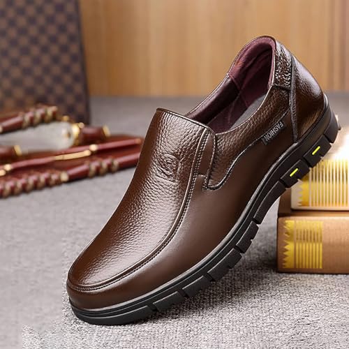 Mens Leather Dress Casual Shoes for Men, Slip-On Comfortable Lightweight Flexible Fit for Elderly, Perfect for Business Casual & Daily Wear2