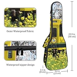 Housse pour ukulélé – Motif train japonais – Fleurs de printemps – 10 mm – Rembourrage épais – 53,3 cm – Avec sangles… - Les Beatles, Paul McCartney, John Lennon, RIngo Starr, George Harrison Housse pour ukulélé - Motif train japonais - Fleurs de printemps - 10 mm - Rembourrage épais - 53,3 cm - Avec sangles… – Image 4