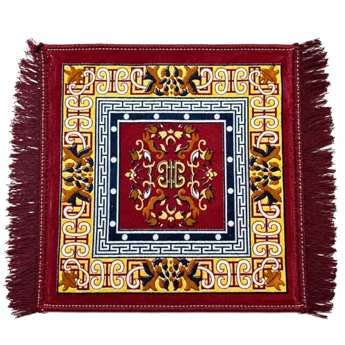Image of BENAVJI Traditional Floral Printed Carpet Rug for Living Room | Soft Floor Mat with Decorative Tassel Border | Anti-Skid Multipurpose Area Rug for Bedroom, Hall & Home Decor Pack of 4