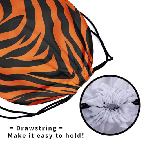 Image of Nerxy Tiger Print Gymnastics Grip Bag - Animal Skin Grip Bag Wildlife Drawstring Storage Pouch Tigers String Bag for Gym Sports