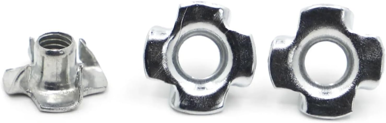400pcs M3 M4 M5 M6 M8 M10 Zinc Plated Four Claws Nut Speaker T-nut Blind Pronged Insert Tee Nut Furniture Hardware(M8)