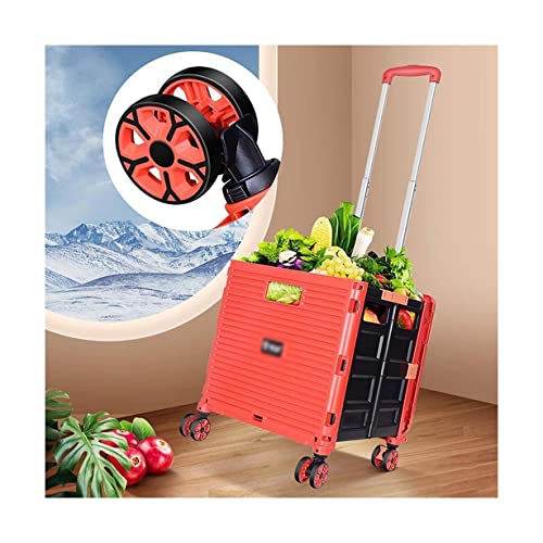 QUANLI Faltbarer Einkaufstrolley aus Metall mit Universalrad und Deckel, einfach zusammenklappbar, große Kapazität… – Bild 5