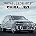 Jibrelxion 4 Pack Disposable Plastic Car Cover, Universal Clear Rain Dust Garage Cover with Elastic Band, for Indoor Garage Use, Sedans and SUVs, 12 ft x 22 ft