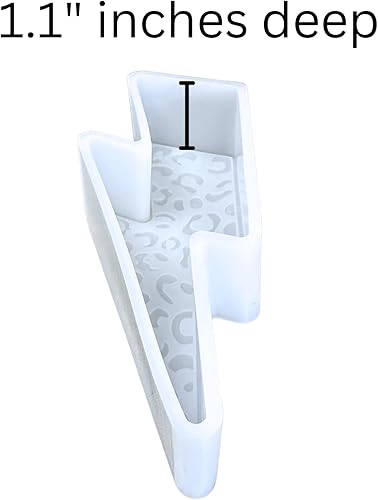 Miniatura 4 de Molde Freshie de silicona con diseño de leopardo Lightning Bolt  6 x 2 x 1.1 pulgadas, resistente al calor, apto para horno, para perlas aromáticas