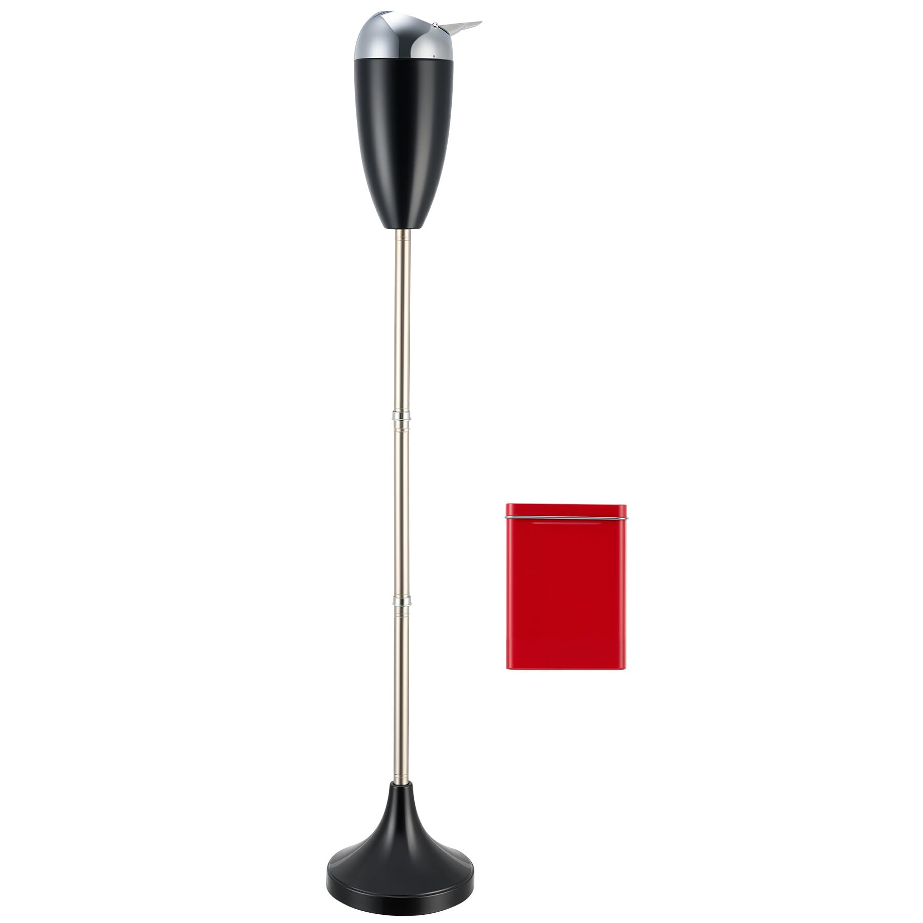 CO-Z Cendrier sur Pied Intérieur et Extérieur Hauteur Réglable 50/70/90 cm avec Couvercle en Acier pour Cigarettes pour Cigares pour Patio Décoration de la Maison et du Bureau, Noir