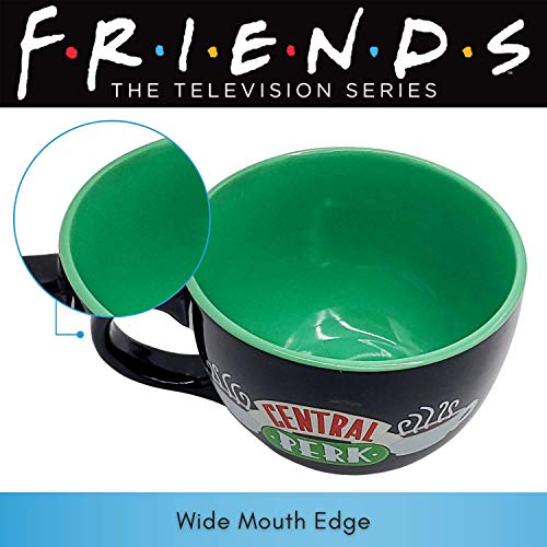 Silver Buffalo Friends Central Perk Black Ceramic Mug Oversized For Coffee, Soup, 24 Ounces #TOP4