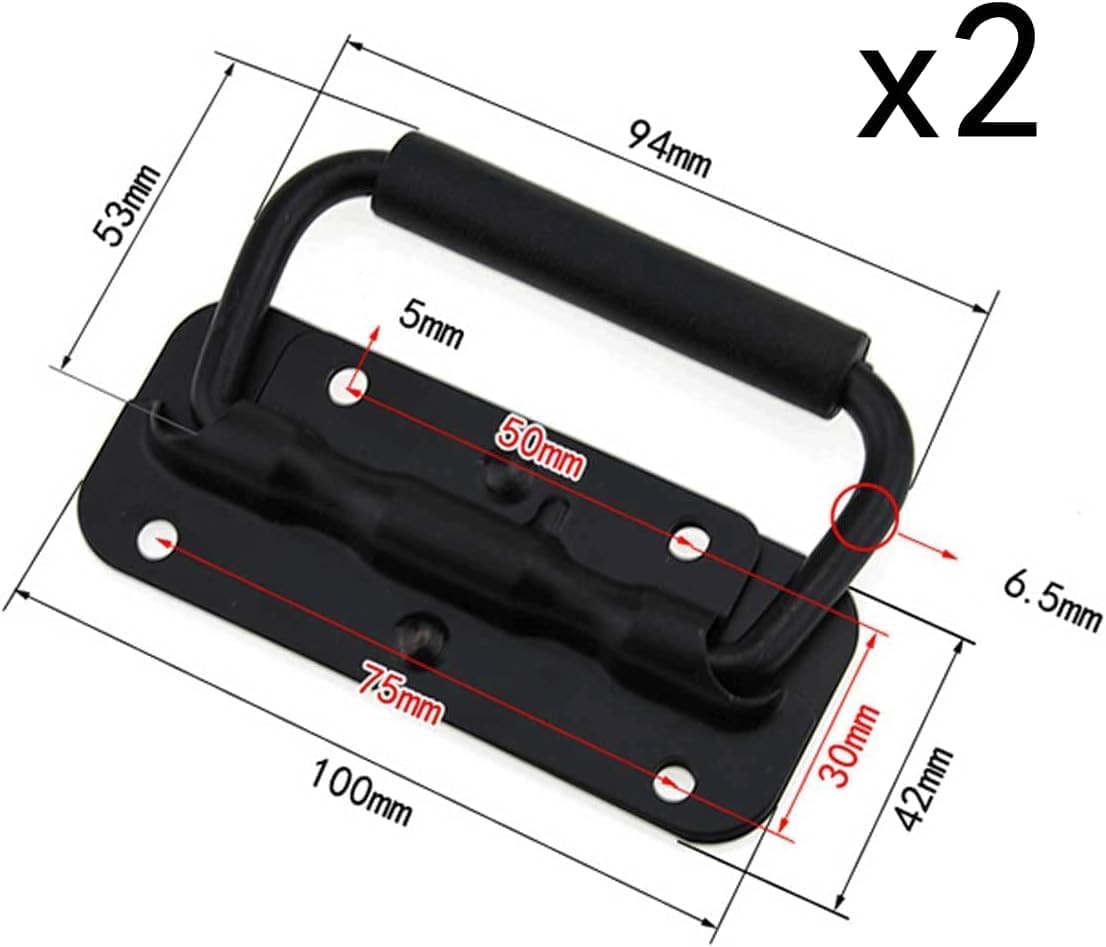 ZHYUAN 2 x box handles, stainless steel handle, spring handle, 100 mm, folding box handle - Image 2