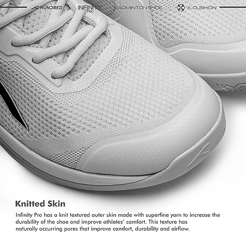 Image of Hundred Infinity Pro Badminton Shoes (Non Marking) | Also Perfect for Squash, Table Tennis, Volleyball, Basketball & Indoor Sports | Lightweight & Durable | X-Cushion