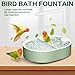 POMFAEE Bird Bath, Parrot Bathtub, Automatic Parrot Shower Bath with Pump, Birds Shower Bathtub with Running Water, Large-Capacity Water Tank,Suitable for Many Kinds of Birds (Green)