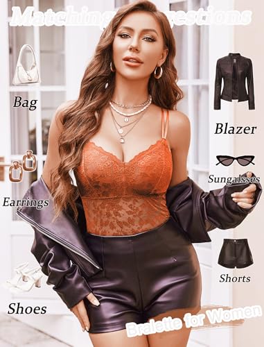 Image of Avidlove Lace Bralette for Women V Neck Camisole Lingerie Spaghetti Strap Tube Slim Tank Top