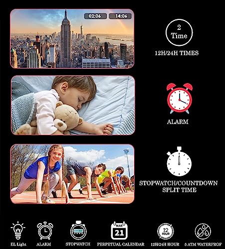 Image of V2A Nova Pro Kids Watch for Boys Age 8-14 | 44mm Analog Digital Sports Watch | Alarm Stopwatch Backlight | TPU Strap | 30M Water Resistant | School & Birthday Gift | Gift for Boy