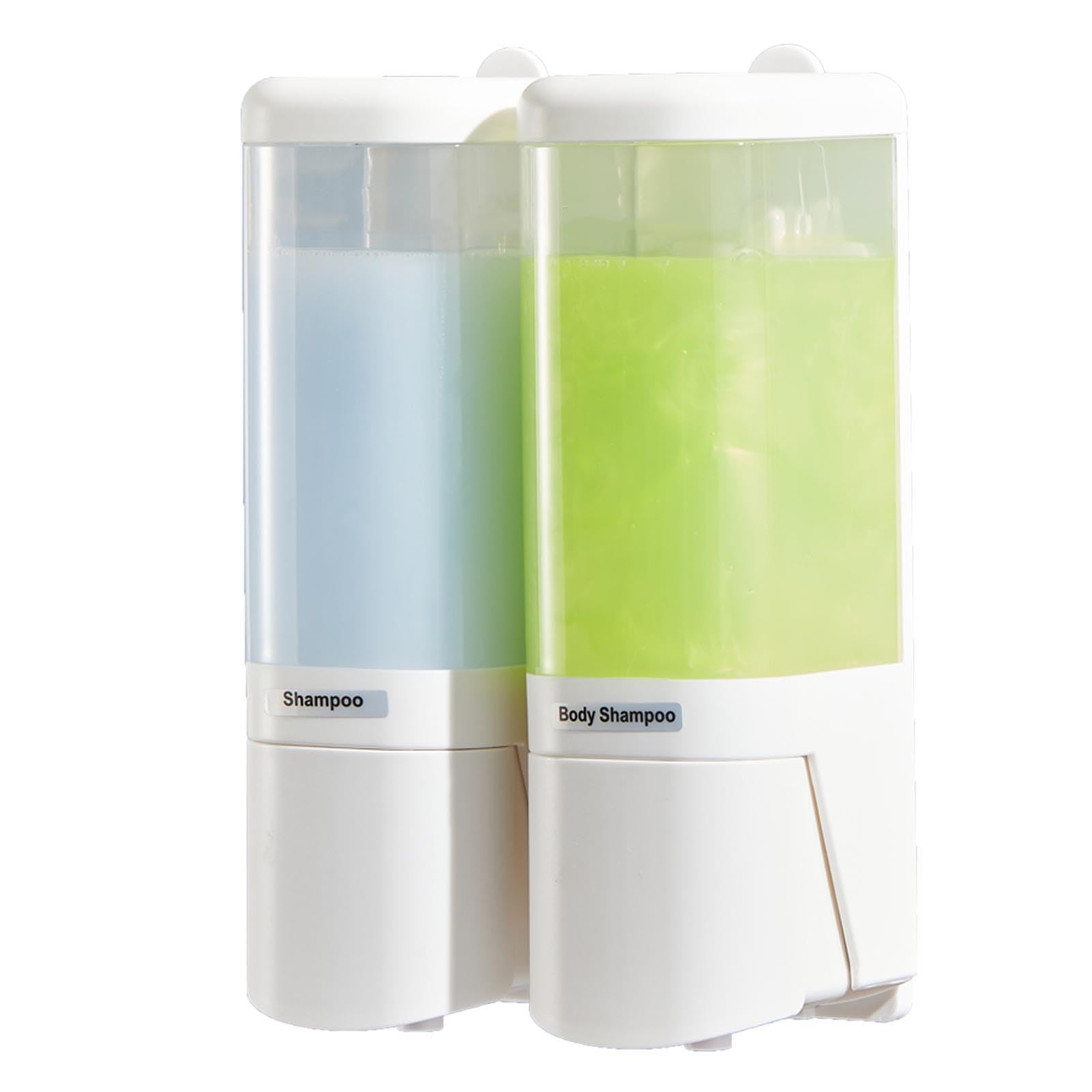 Dispenser di Sapone Liquido Elegante Design a Parete a Prova di Perdite a 2 Camere da 480 Ml per Bagno e (Bianca)
