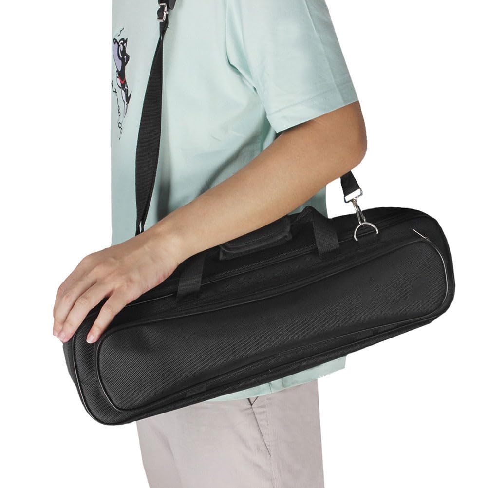 Sac De Flûte en Oxford Rembourré Épais avec Bandoulière Ajustable Sac De Transport Portable pour Flûte Traversière 16 Et 17 Trous De Rangement Instrument De Musique