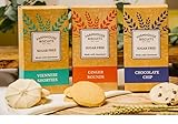Farmhouse Sugar Free Biscuits For Diabetics Multipack Selection Vareity Box with zamfoods nutrition pack I Pack of 3 I - Viennese Shorties, Ginger & Choc Chip Cookies