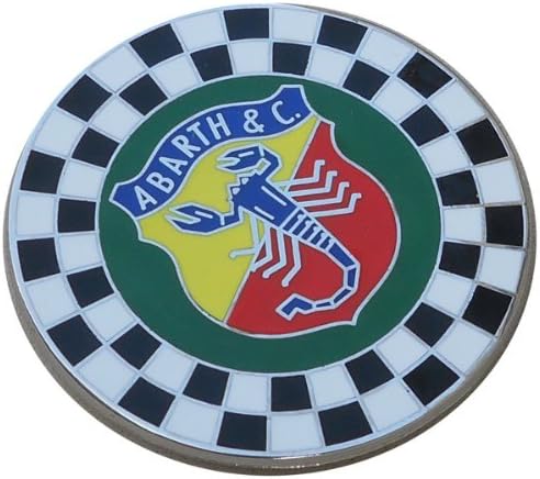 Carlos Abarth - Placa de metal esmaltada, 1.969 in de diámetro