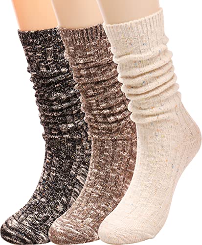 Women Winter Wool Cable Knit Crew Knee High Boot Socks,Size 5-11#W919 (US, Numeric, 5, 10, Regular, Regular, Solid 48)