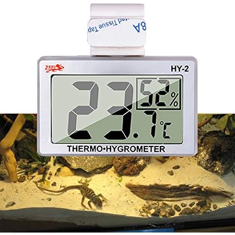 capetsma Reptile Thermometer, Digital Thermometer Hygrometer for Reptile Terrarium, Temperature and Humidity Monitor in Acrylic and Glass Terrarium,Accurate - Easy to Read - No Messy Wires… (1 Pack) Cover