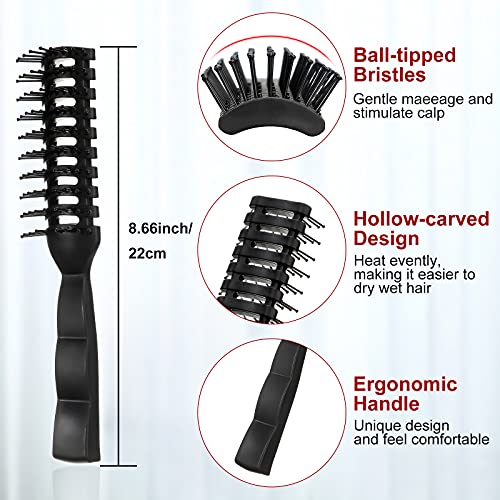 3 Pieces Vented Hair Brush Vent Brushes With Ball Tipped Bristles Anti Static Detangling Brush With Lightweight Grip And Control For Wet Short Curly Straight Hair Blow Drying Quickly #TOP1