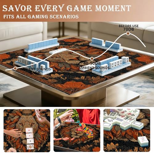Tapete Mahjong Vintage Naranja/Beige 33x33 Pulgadas miniatura 4