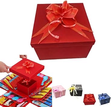 5-Layer DIY Explosive Gift Box, 5-Layer Reusable Snack Boxes, Scrapbooking For Gift Explosions Boxes, for Holiday Christmas Valentine's Day, Record Memories