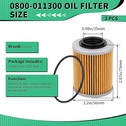 Image of 0800-011300 Oil Filter Compatible With CFMOTO Cforce Zforce Uforce 1000 950 900 800 600 500 400 ATV /UTV Replace#: 0800-011300-00030 0800-011300-0004(3PCS)