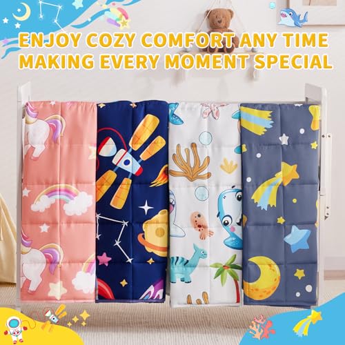anfie Weighted Blanket Kids(40"x60" 10lbs) Weighted Blanket Cooling Blanket for Sleeping,Throw Size Breathable Blanket with Premium Glass Bead(Red Unicorn)