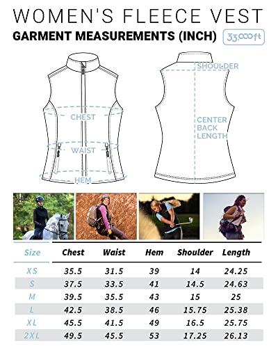 33,000Ft Women's Fleece Vest, Lightweight Warm Polar Soft Vests Outerwear With Zip Up Pockets, Sleeveless Jacket For Winter #TOP5