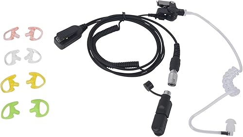 Miniatura 2 de xpr3300e xpr3500e xpr 3300e 3500e auricular QD de liberación rápida de desconexión rápida con micrófono PTT compatible con Motorola Radio (negro,