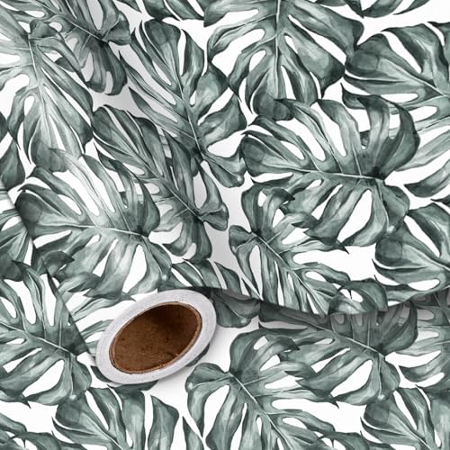 LeZakaa Tropical Wrapping Paper Roll, Tropical Green...