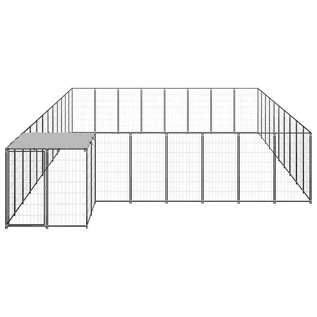 Freigehege für Hunde, Stahl, 25,41 m², Schwarz