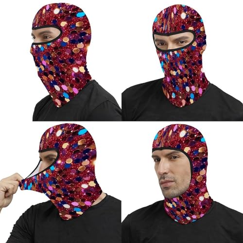 Pasamontañas para hombre y mujer con patrón glitter, máscara térmica para el rostro, ideal para clima frío, motocicleta y esquí miniatura 5