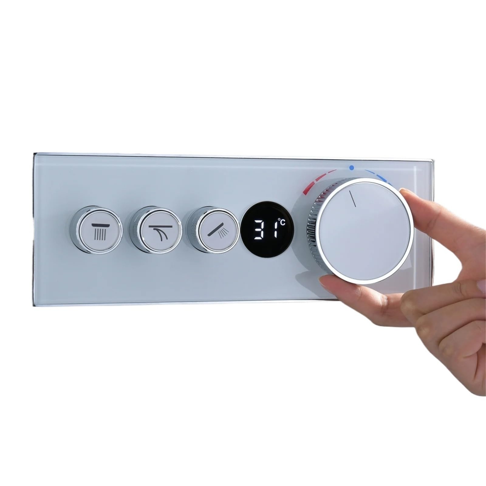 Owytmabq Brown Three-Function Shower Mixing Valve Wall Embedded Black Thermostatic Switch Button Control(Brown)