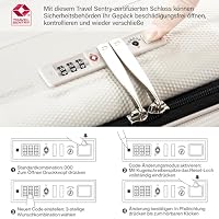Hanke Handgepäck Koffer PC Hartschalenkoffer mit 360° Spinner Rädern Frontöffnung Reisekoffer Aluminium Koffer mit TSA-Lock 49x35,1x23,5 cm (40L), Elfenbein – Ansicht 5