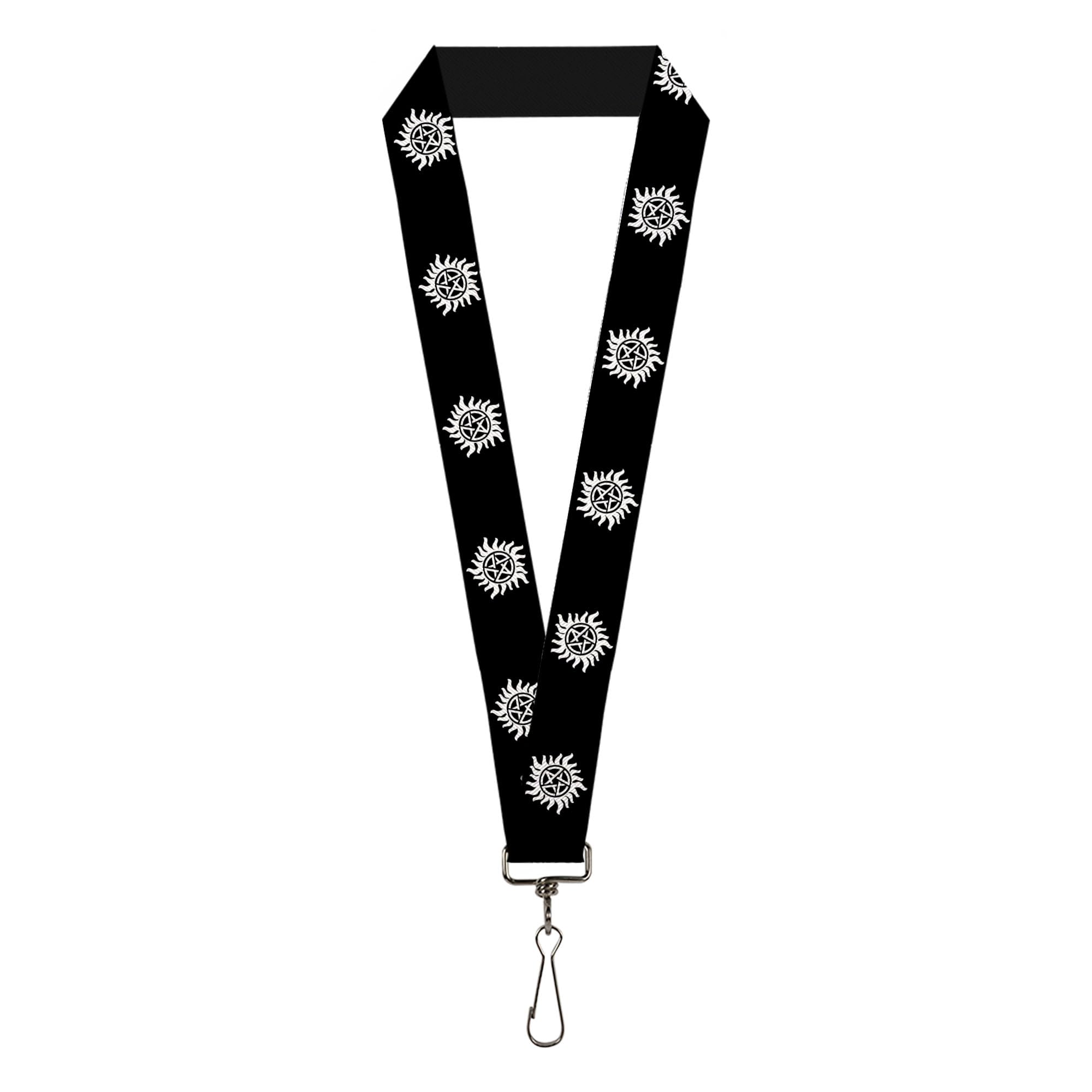 Buckle-Down Unisex-Adult's Lanyard-1.0"-Winchester Pentagram Repeat Black/White Key Chain, Multi, One Size