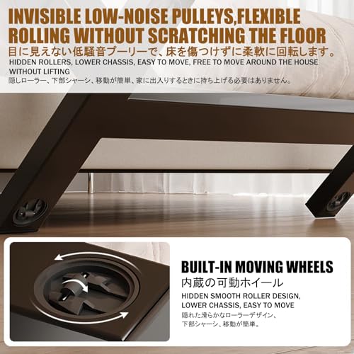 Mesa plegable en forma de C ajustable con acabado nogal para sofa 8