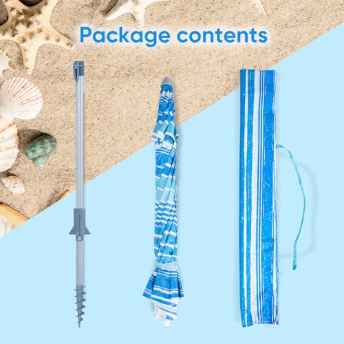 Tempera Heavy Duty High Wind Beach Umbrella With Sand Anchor & Carry Bag thumb #6