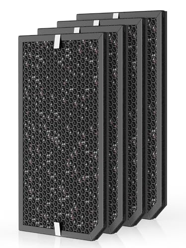 Ecofort 5500 Replacement Carbon Filter Compatible with Air Doctor 5500, 5000, 5500i, 5000H Air Purifiers, High-Capacity Large Granule Carbon Filter Compare to Part # ADF5006, 4-Pack