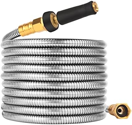 Rosy Earth Water Hose 50ft - Stainless Steel Garden Hose 50 ft no Kink Explosion