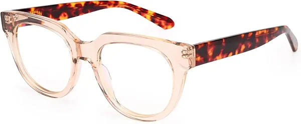 Dollger Blue Light Blocking Glasses For Woman Men Frame Round Cat Eye Computer BlueLight Glasses Non-Prescription