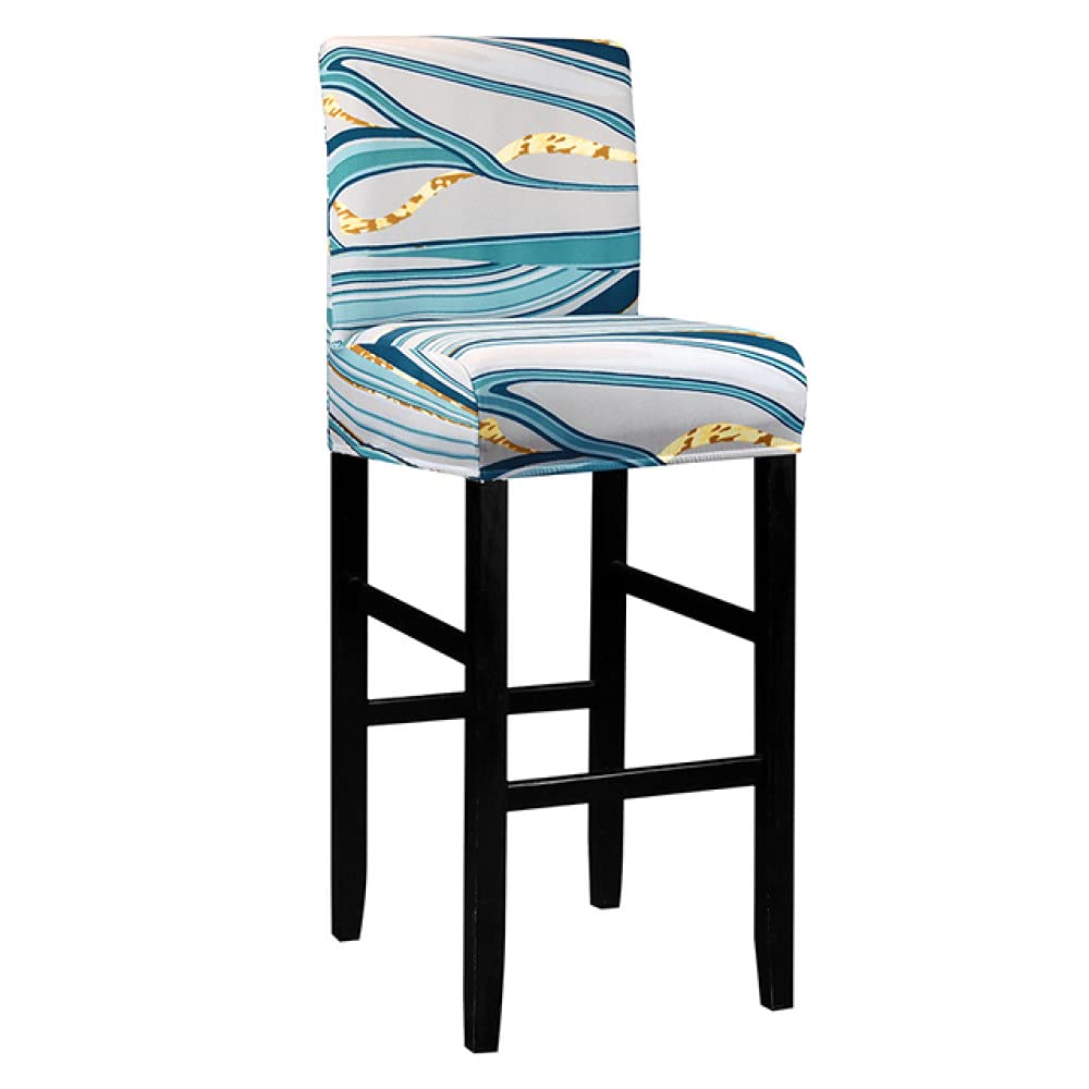 Housse de chaise de bar extensible et fauteuil de salle à manger élastique de couleur unie