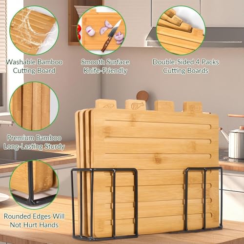 Accessoires de Préparation de Repas et Planche en Bois avec Support Inclus - 7