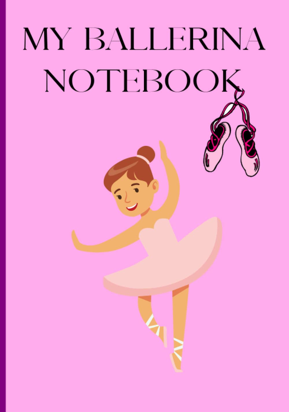 Carnet de danse fille ballerine cahier de notes rose format 7.5 x 9.25 pouces pour enfants