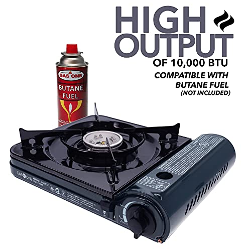 Gas One New 10,000 Btu Csa List Portable Butane Gas Stove With Carrying Case Csa Listed- Midnight #TOP2