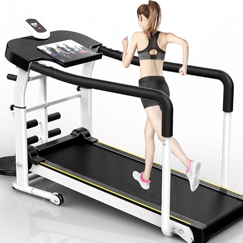 Image of Walking Pad Treadmill for Senior, Foldable Exercise Treadmill with Stable and Safe Structural Design, LCD Display for Elderly, Long Handrail for Balance