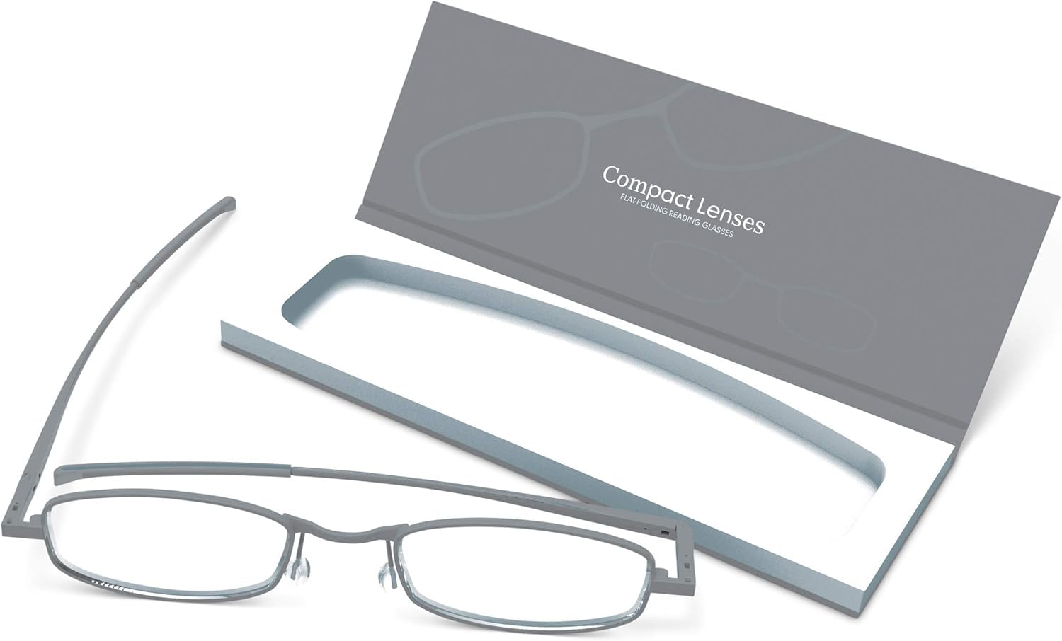 IF Compact Lenses Readers Slim Flat-Folding Unisex Reading Glasses - Storm