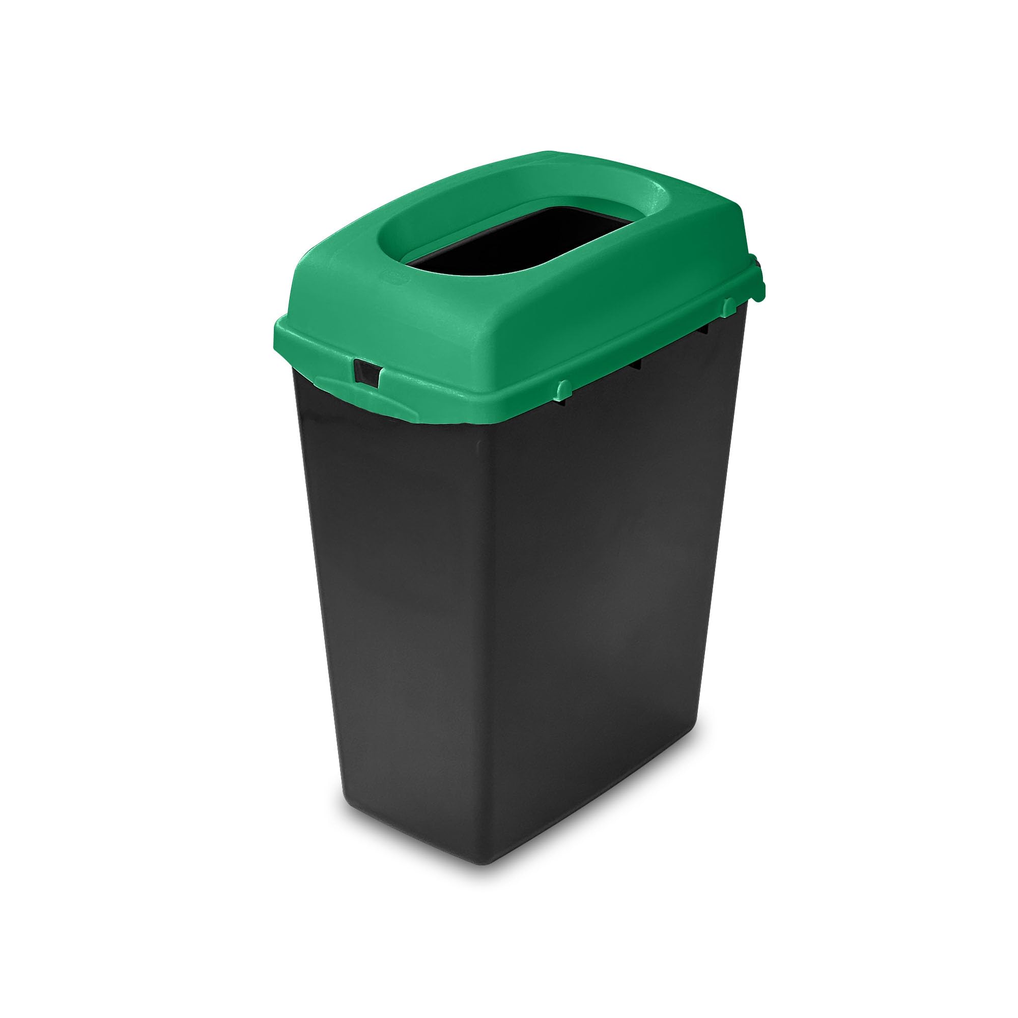 Addis Recycling Bins Kitchen 40L Green Open Top Bin | Stackable Modular Waste Separation | Colour Coded Recycling for Home & Office | UK Made