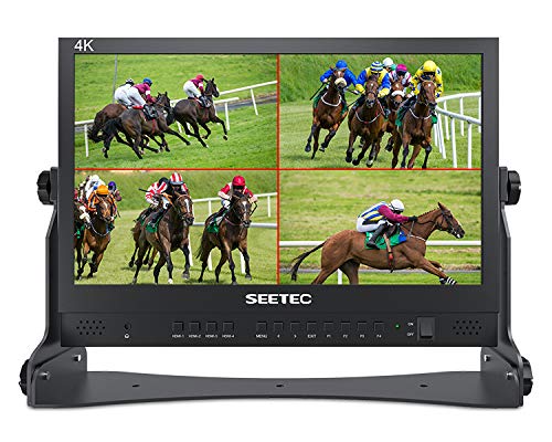 SEETEC ATEM156 15,6-Zoll-Live-Streaming Broadcast Director Monitor mit 4 HDMI-Eingängen und vierfach geteiltem Display für Atem Mini Video Switcher Mixer Pro Studio Fernsehproduktion
