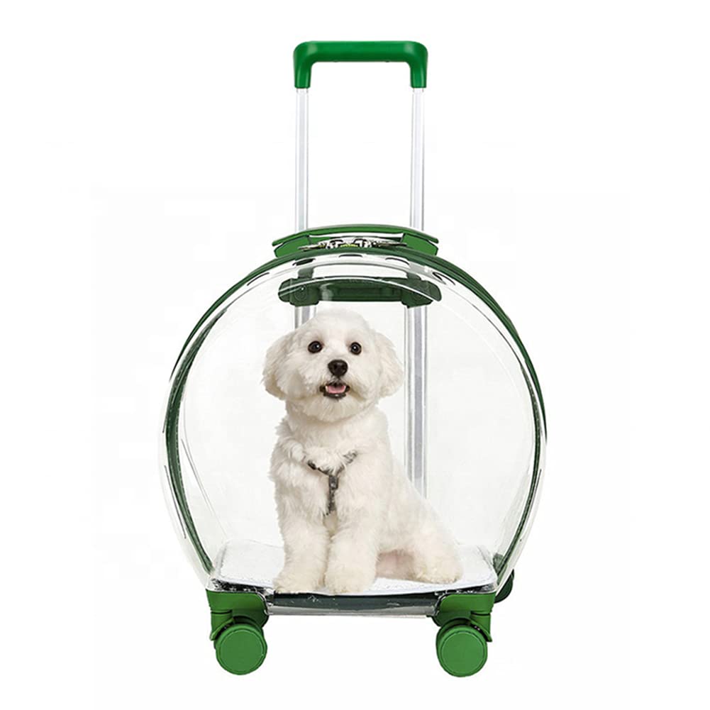 Bolsa de gato transparente portátil Multifuncional Mochila para mascotas Trolley